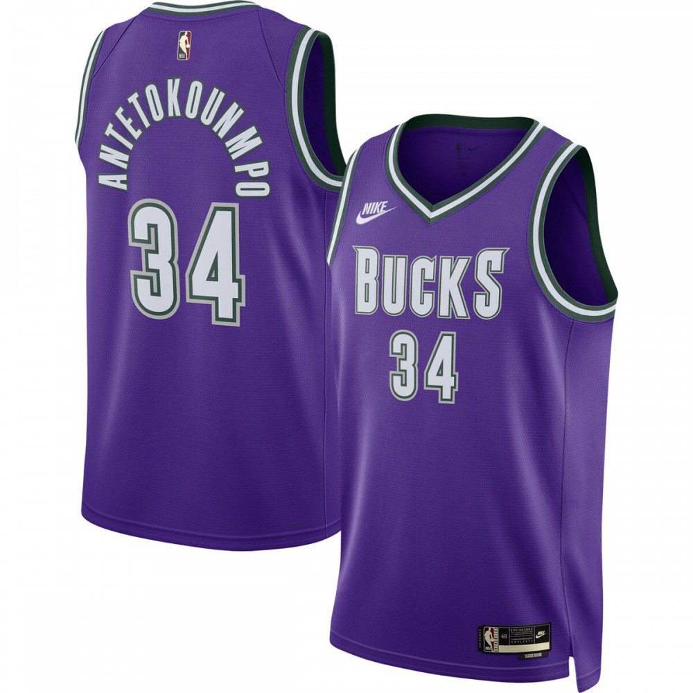 Giannis Antetokounmpo Milwaukee Bucks 2022/23 Swingman Jersey Purple - Classic Edition-Pro Kit Vault | Brand New 26/27 Sports Jerseys